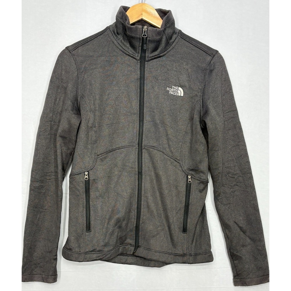 The North Face Agave Fleece Jacket Womens Dark Gray Stretch‎ Full Zip Classic S